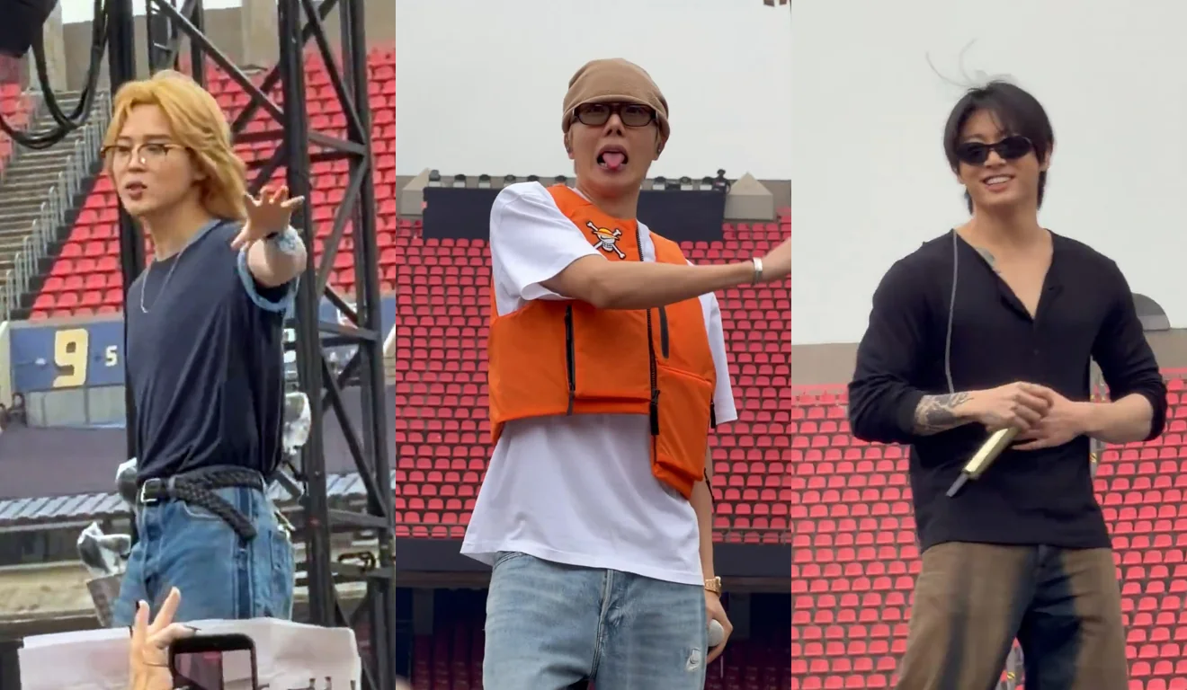 BTS durante a passagem de som no MorumBIS