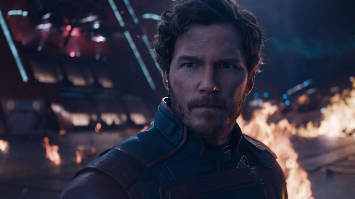 Chris Pratt como Senhor das Estrelas em Guardiões da Galáxia Vol. 3