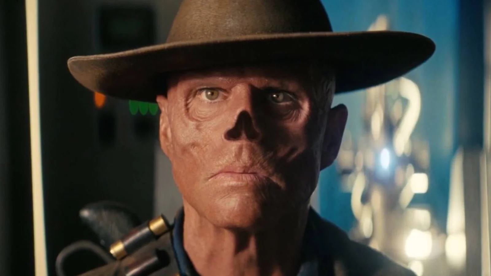 Walton Goggins caracterizado como o Ghoul em Fallout
