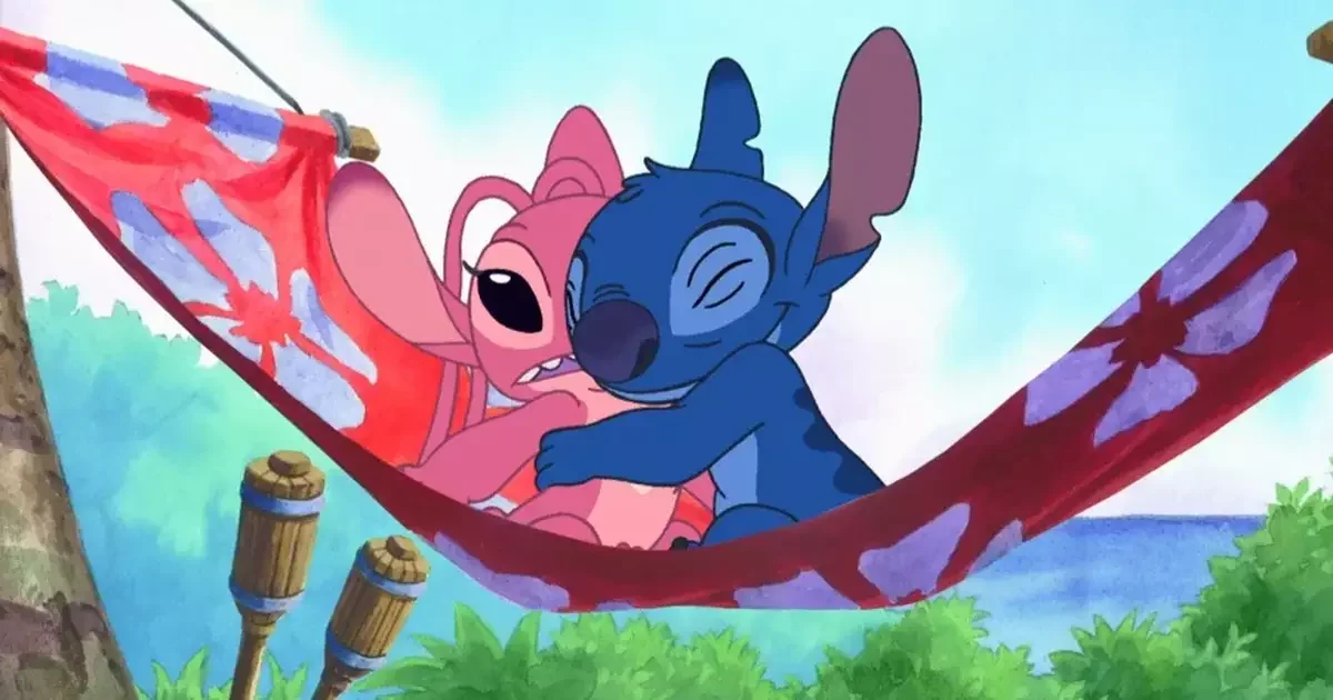 Arte de Stitch e Angel, os experimentos que aparecem juntos na sequência live-action